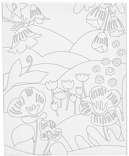 CC Schildercanvas met print Bloemenschaal 24x30 cm