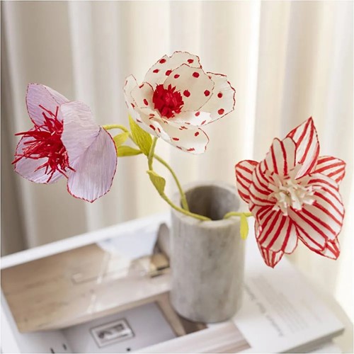 CC Mini Hobbyset Crêpepapier Bloemen Pastelkleuren-3