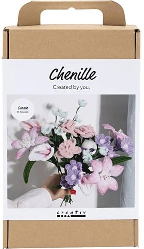 CC Hobbyset Bloemen van Chenilledraad Pastelkleuren