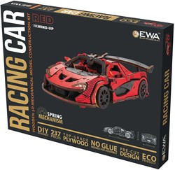 GC Wooden Red Race Car Kit 21 x 9.5 x 5.7cm