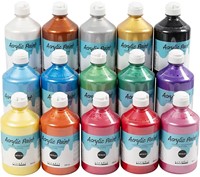 CC Acrylic Paint Metallic, assorted colours, metallic, 15x500 ml/ 1 box-2