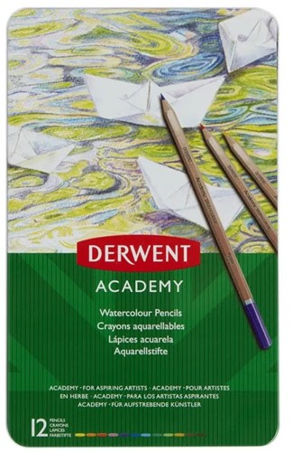Derwent - Academy Watercolour Tin of 12 Pencils