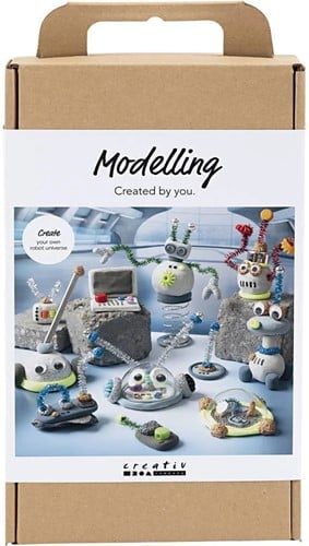 CC Hobbyset Boetseren Robot Blauw, Rood, Grijs en Verzilverd