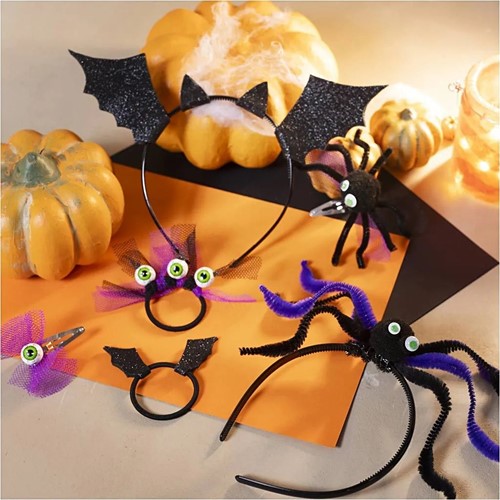 CC Mini Hobbyset Griezelkostuums Hoofdbanden Haarclips En Haarbanden Zwart Lilac Purple-3