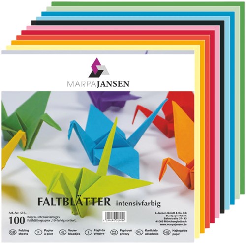 Marpa Jansen Origami Vouwen 10x10 cm 100 vel