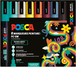 Uni Posca PC5M Markers Set 8 Stuk Retro Kleuren
