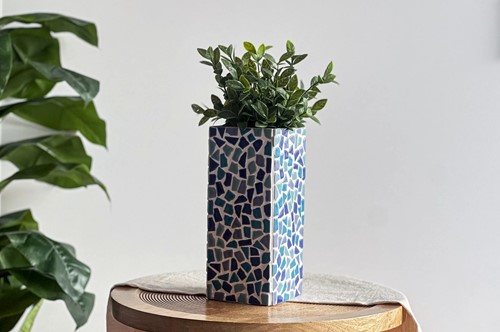 LC DIY Pakket - Vaas Mozaïek Blauw