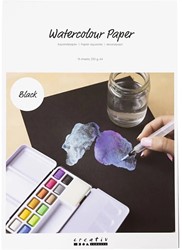 CC Watercolour Paper A4, Black, 15 sheets