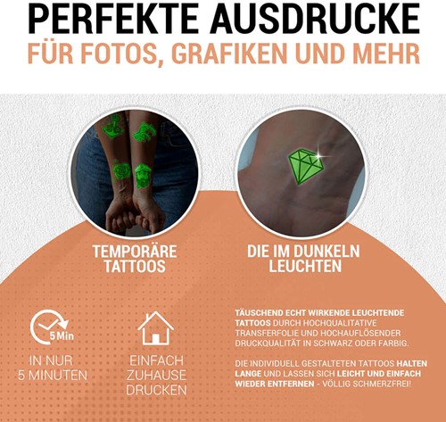 Skullpaper Tattoo Folie Inkjet A4 4 Vel Glow in the Dark-2