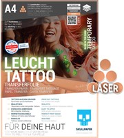 Skullpaper Tattoo Foil Laser A4 4 Sheets Glow in the Dark