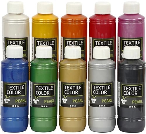 CC Textielverf 10x250ml, parelmoer, diverse kleuren