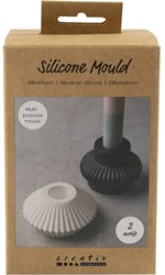 CC Siliconen Vormen Kandelaars Met Profiel H: 4+5,5 cm D: 7+8 cm Transparant Glans 2 Stuk