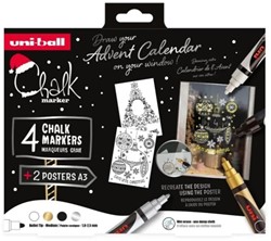 Uni Kreidemarker-Set Skandinavien, 4er-Pack
