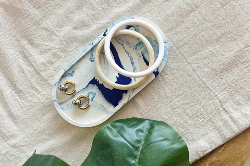 LC DIY Giethars Set - Schaal met Blauw pigment