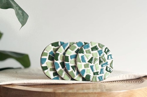 LC DIY Mosaic Coaster 4-piece Green
