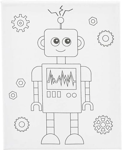 CC Schildercanvas met print Robot, 24x30 cm