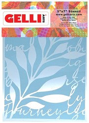 Gelli Arts - Leaves & Script Stencil 12.7x17.8cm