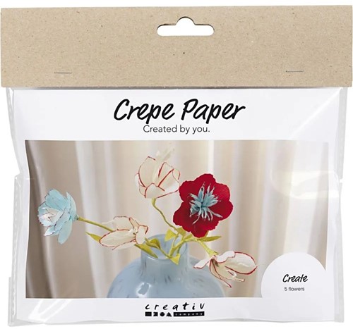 CC Mini hobbyset Crepepapier Bloemen Pastelkleuren