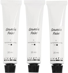CC Gouacheverf 3x20 ml Wit