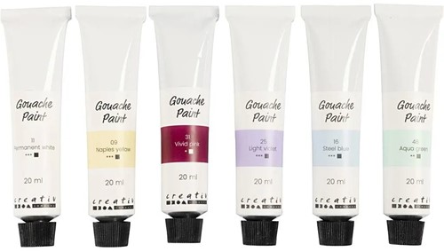 CC Gouacheverf Pastelkleuren 6x20ml