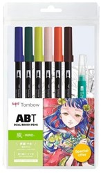 Tombow ABT Dual Brush Pen set 6 st Manga Wind