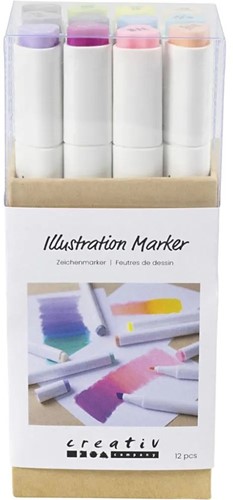 CC Alcoholmarker Pastelkleuren, 12 stuk
