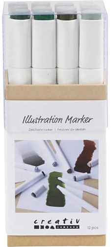 CC Alcoholmarker Natuurlijke Kleuren, 12 stuk