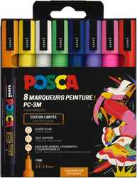 Uni Posca Markers PC3M Set 8 Stuk Pop Kleuren