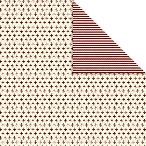 Vivi Gade Doppelseitiges Scrapbooking-Papier Copenhagen Rot/Cremeweiß 30,5 x 30,5 cm, 5 Blatt