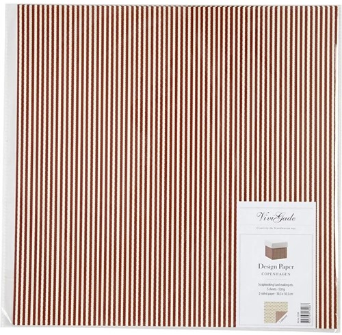 Vivi Gade Doppelseitiges Scrapbooking-Papier Copenhagen Rot/Cremeweiß 30,5 x 30,5 cm, 5 Blatt-2