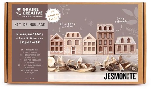 GC Jesmonite Kersthuisjes 32 x 9 x 18,5 cm