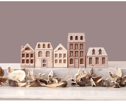 GC Jesmonite Weihnachtshäuser 32 x 9 x 18,5 cm-3