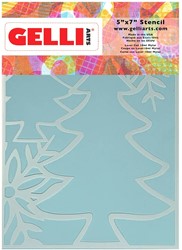 Gelli Arts Holiday Trees Stencil 12.7 x 17.8cm