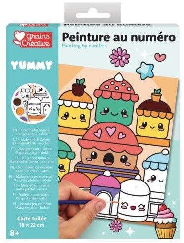 GC Paint by Numbers Set Kawaii Cakes 18.5 x 22 cm