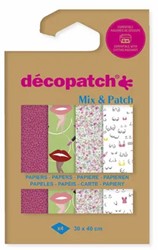 Decopatch Mix & Patch Decoupage-Papier, Blau, 30 x 40 cm, 4er-Pack