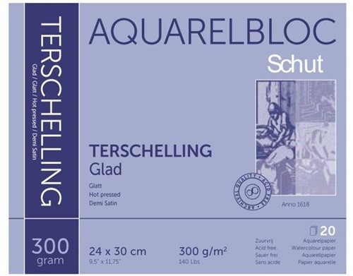 Schut Terschelling Aquarelpapier Glad 24x30 cm 300gr 20 vel