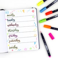 Tombow Fudenosuke Brush Pen Set 6 pieces Neon-3