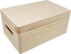 Pine Storage Box with Flap Lid 30x20x13.5 cm