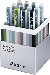 Karin Realbrush PRO Aquarelmarkers Set 12 kleuren Grey