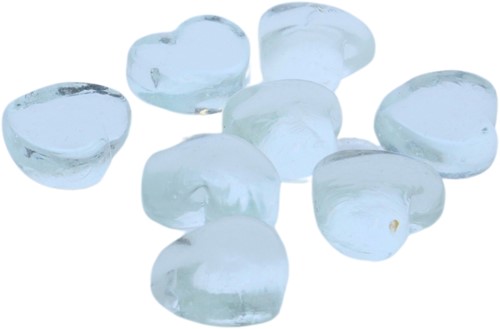 Glas Mozaïek 150 gr Transparant Hart 2,3x1 cm
