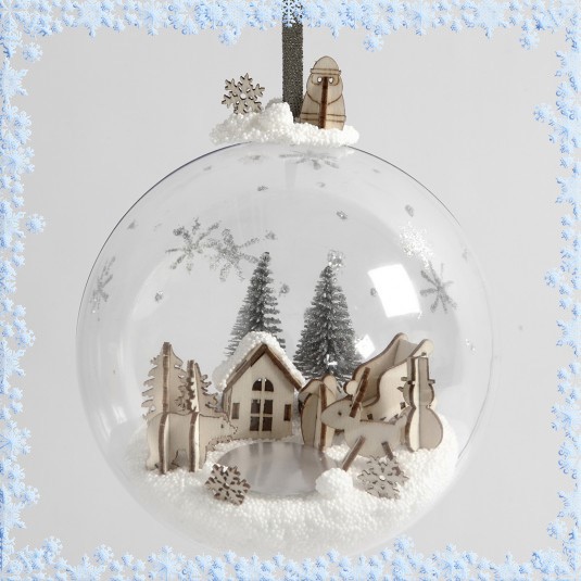 Miniatuurwereld van Foam Clay in een kerstbal