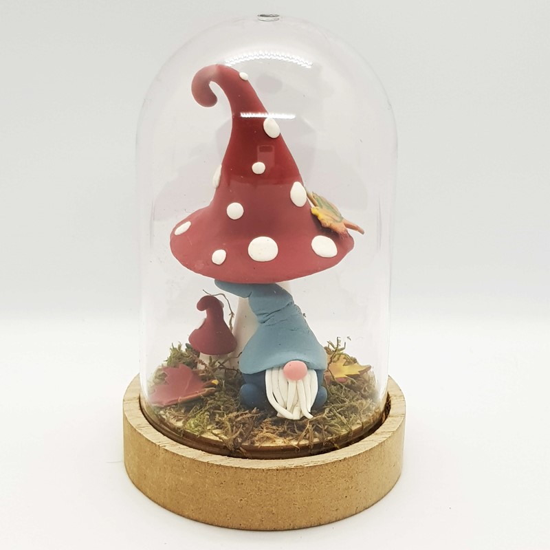 Herfstgnoom in stolp maken met Silk Clay paddenstoelen