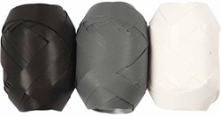 CC Cadeaulinten 10m Mat Wit, Grijs, Zwart