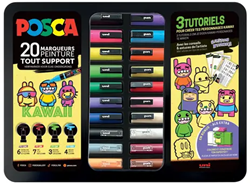 Uni Posca Farbstift-Etui Kawaii, 20 Stück