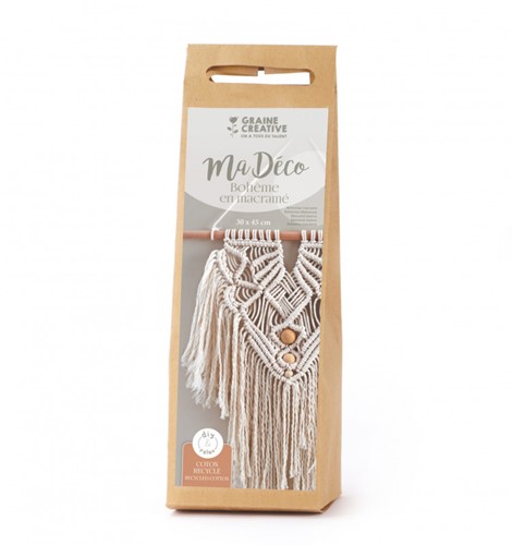 GC Macramé Set Wandhanger Bohemian Ecru 30x45 cm