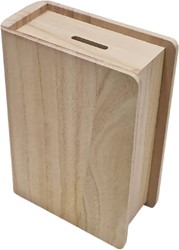 Money box Book shape Paulownia