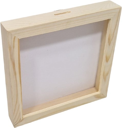 Spaarpot Plexiglas Groot B 25,1 cm x D 4,1 cm x H 25,1 cm