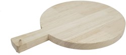 Cutting board rubberwood round with wooden handle