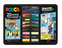Uni Posca Paint Marker Case Stickers Manga Hero 20 pieces