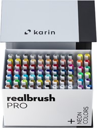 Karin Realbrush PRO Mega Aquarelmarkers Box PLUS 72 kleuren + 3 blenders set